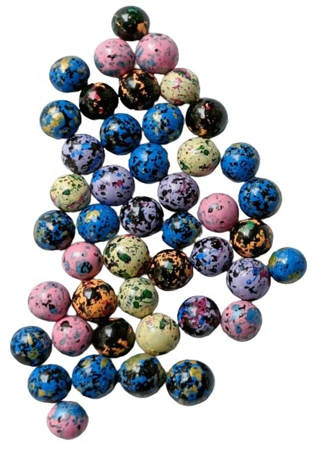 Parakh Multicolour Decorative Round Printed Balls Marble Pebbles for Vase Fillers, Glass Gems Stone, Aquarium Fish Tank, Party Decoration (44 Pcs) - Image 1